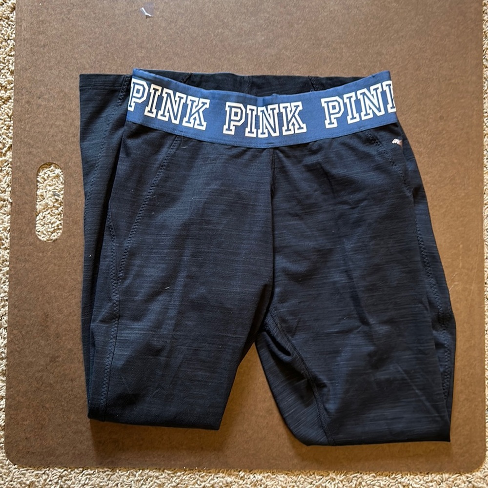 PINK leggings with blue band